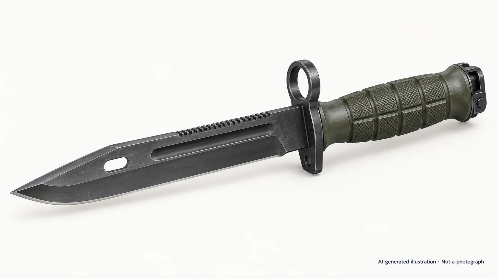 AI-generated illustration · Not a photograph — Representative exterior of CAN bayonet 2000