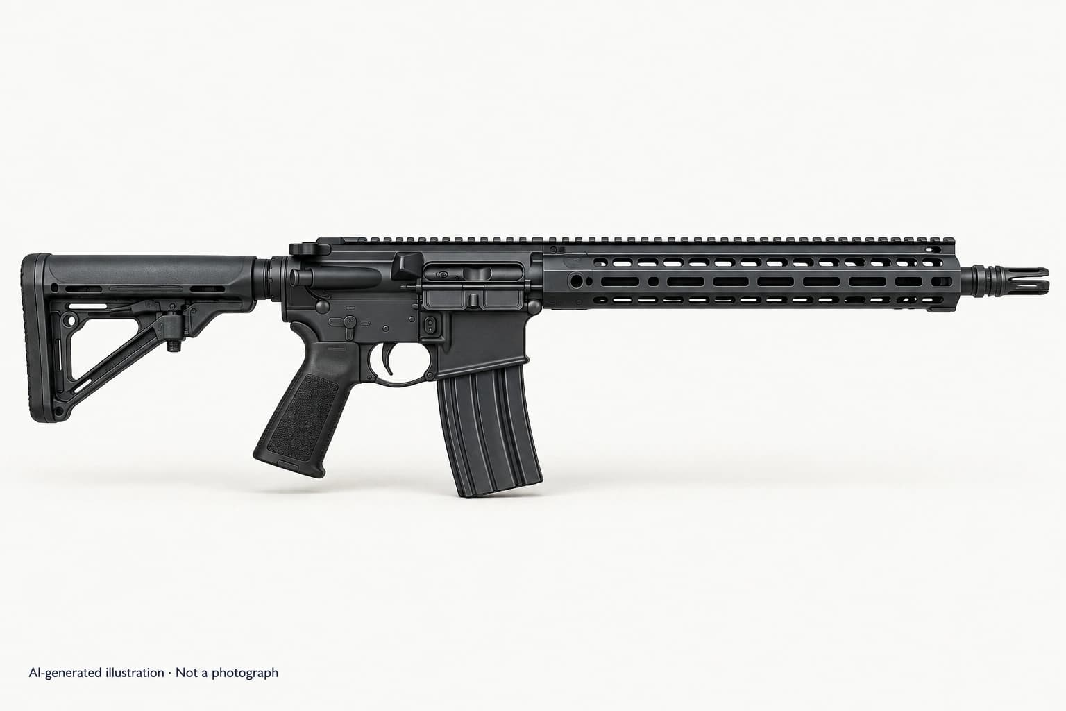 AI-generated illustration · Not a photograph — Representative exterior of KS-1 rifle