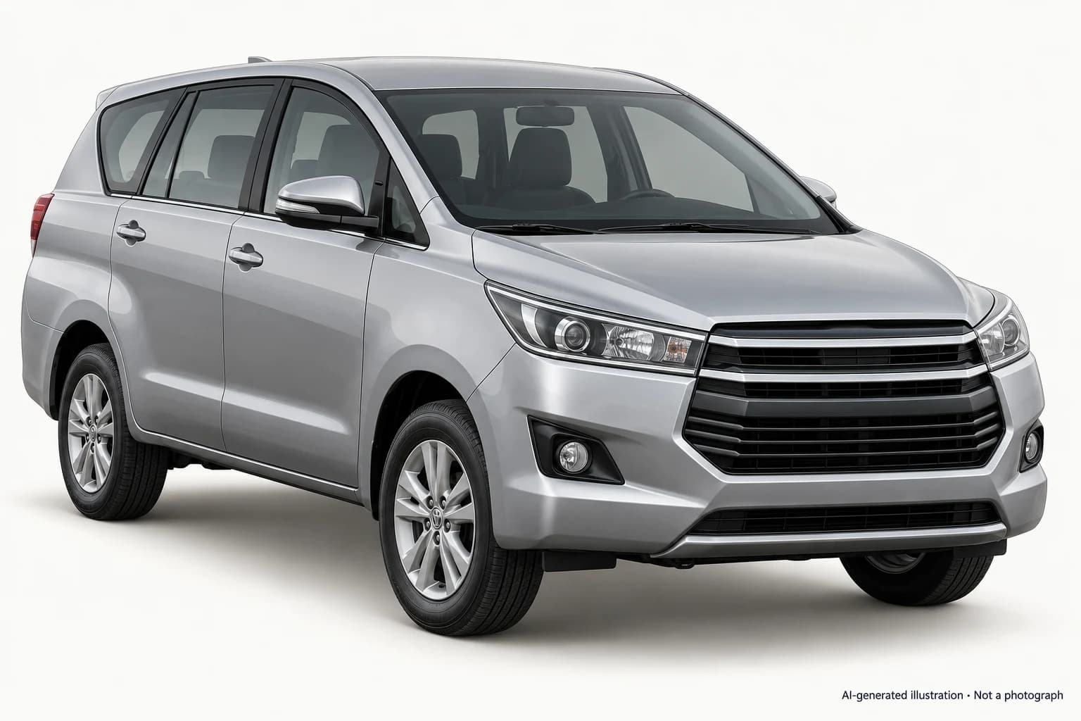 AI-generated illustration · Not a photograph — Representative exterior of Toyota Innova