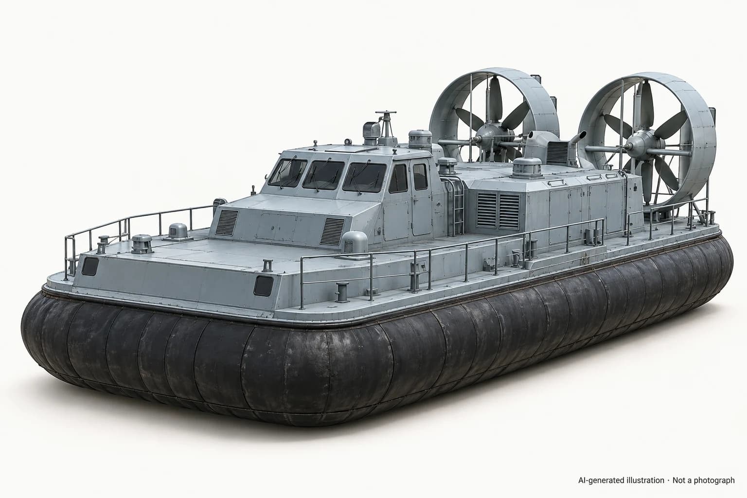 AI-generated illustration · Not a photograph — Representative exterior of Type 724 LCAC