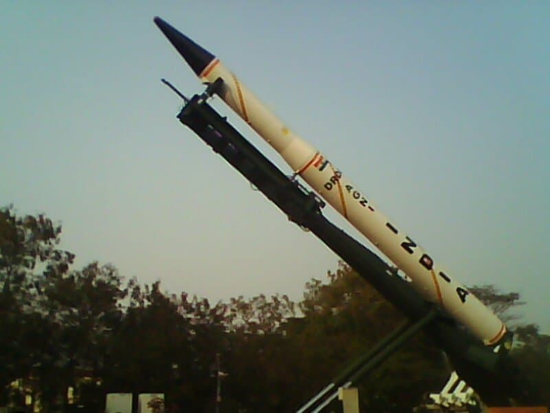 Agni-I missile on static display at DRDO, Pune