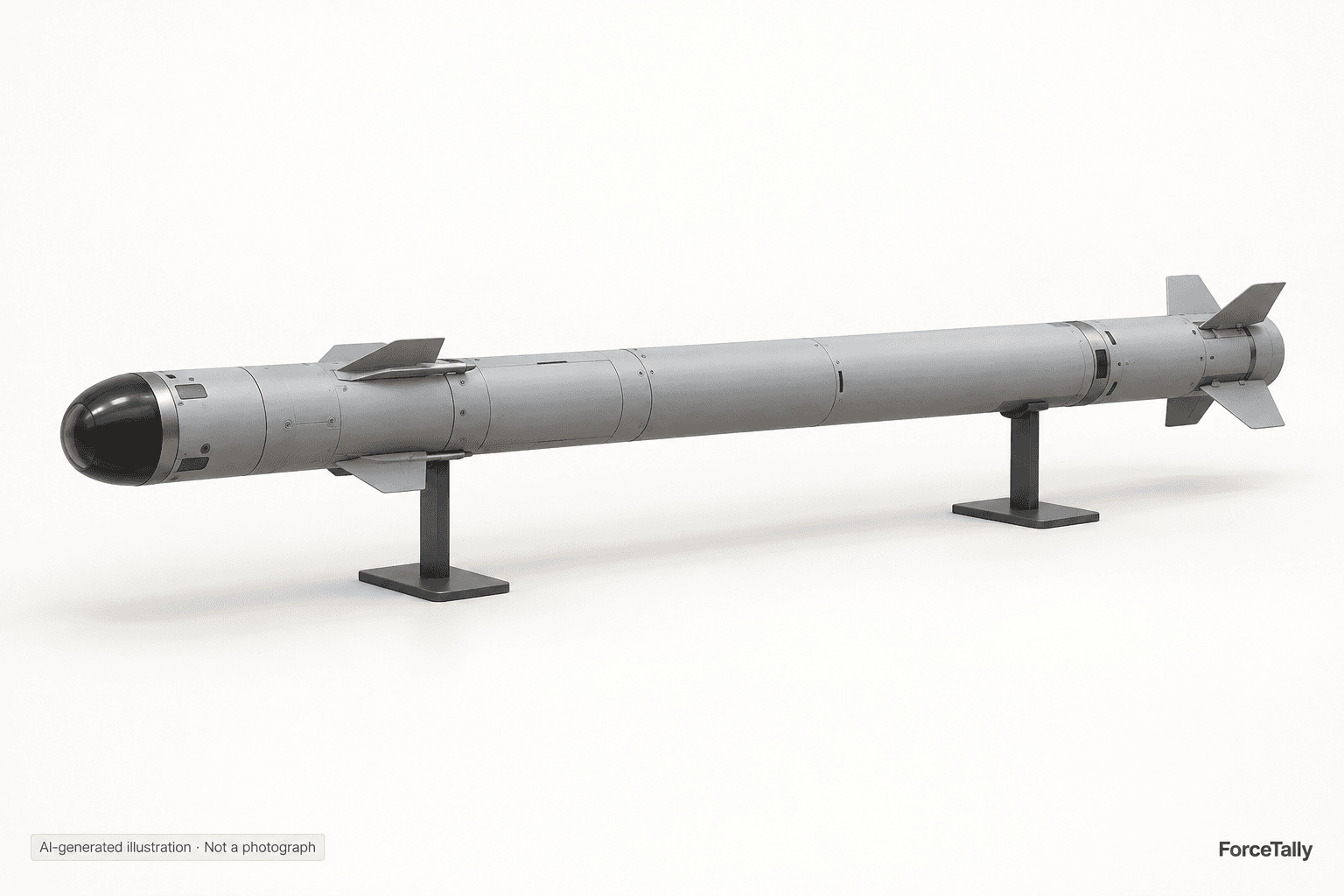 AI-generated illustration · Not a photograph — Sungur missile — AI-generated representative illustration, not a photograph