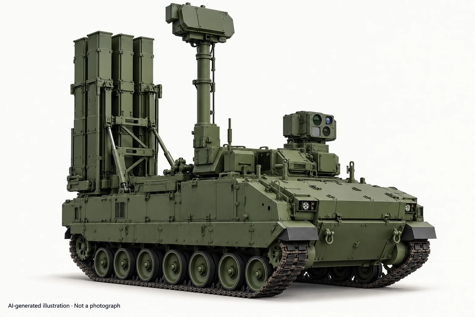 AI-generated illustration · Not a photograph — Representative exterior of Hisar (missile family)