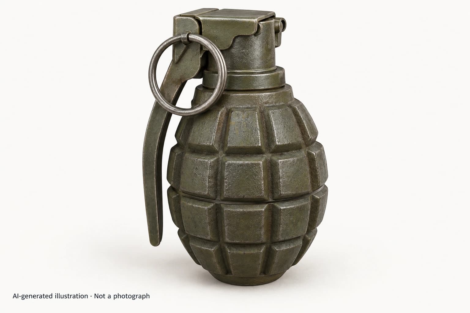 AI-generated illustration · Not a photograph — Representative exterior of LU 213 grenade