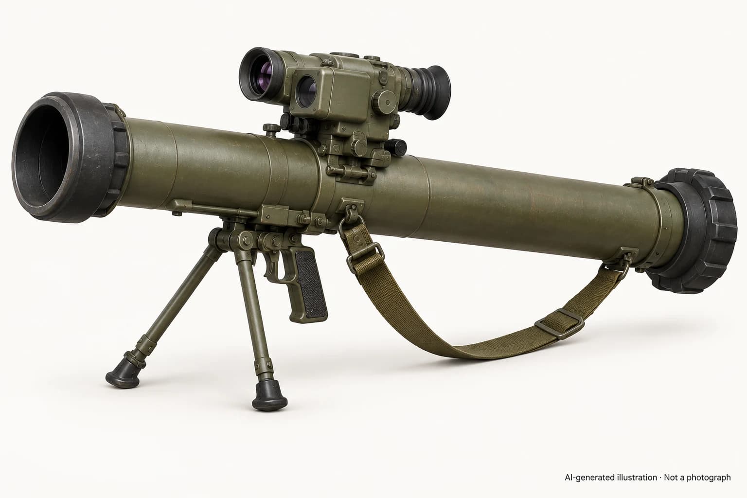 AI-generated illustration · Not a photograph — Representative exterior of M47 Dragon
