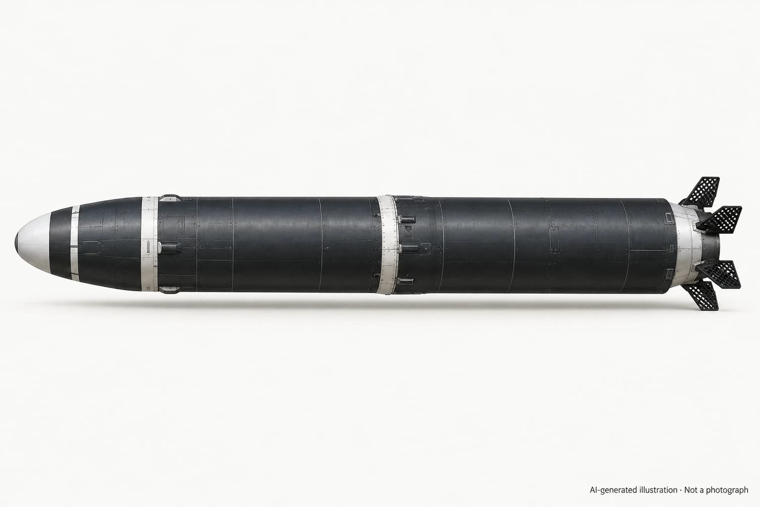 AI-generated illustration · Not a photograph — Representative exterior of Pukguksong-2