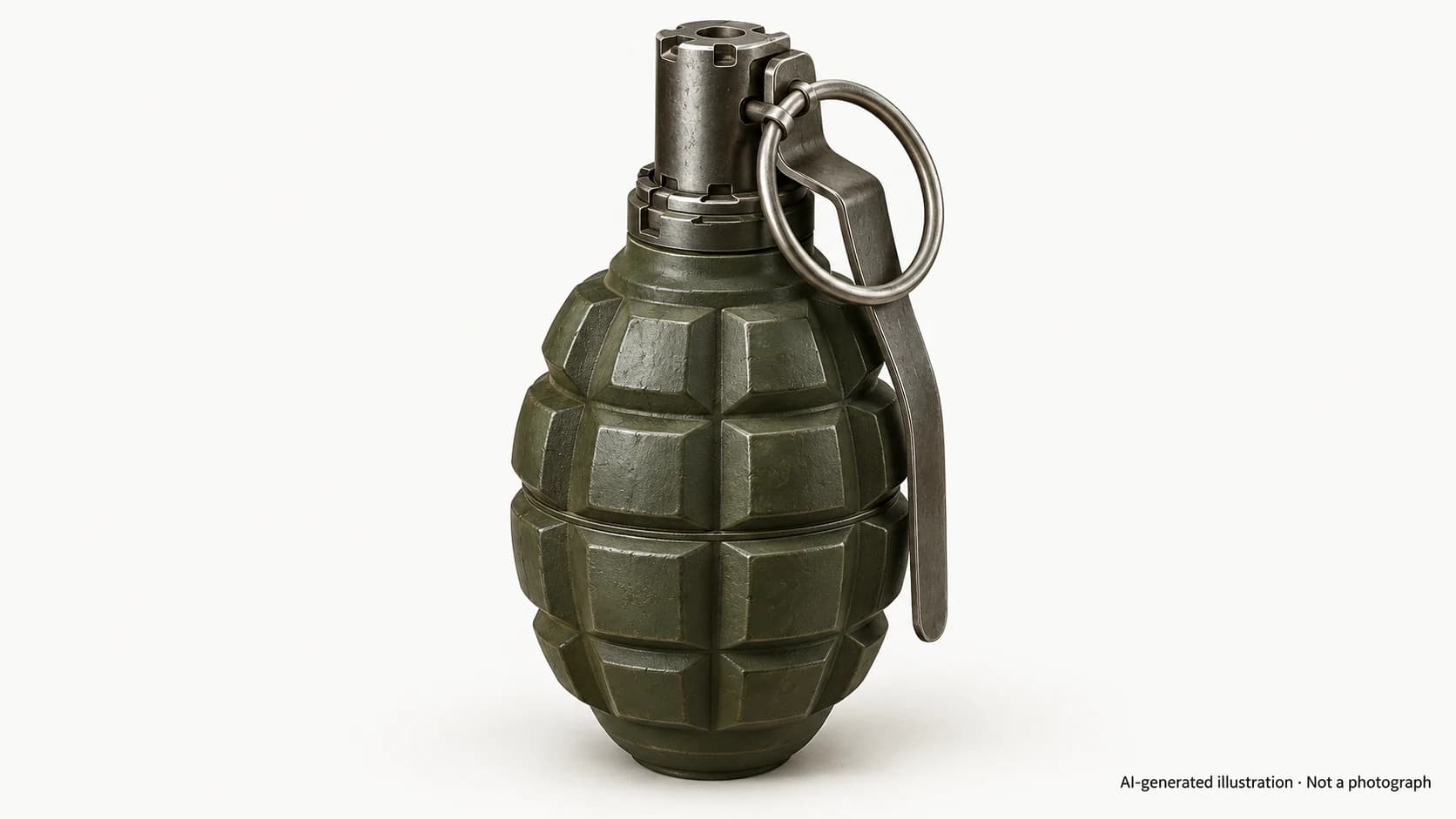 AI-generated illustration · Not a photograph — Representative exterior of RGZ-89 grenade