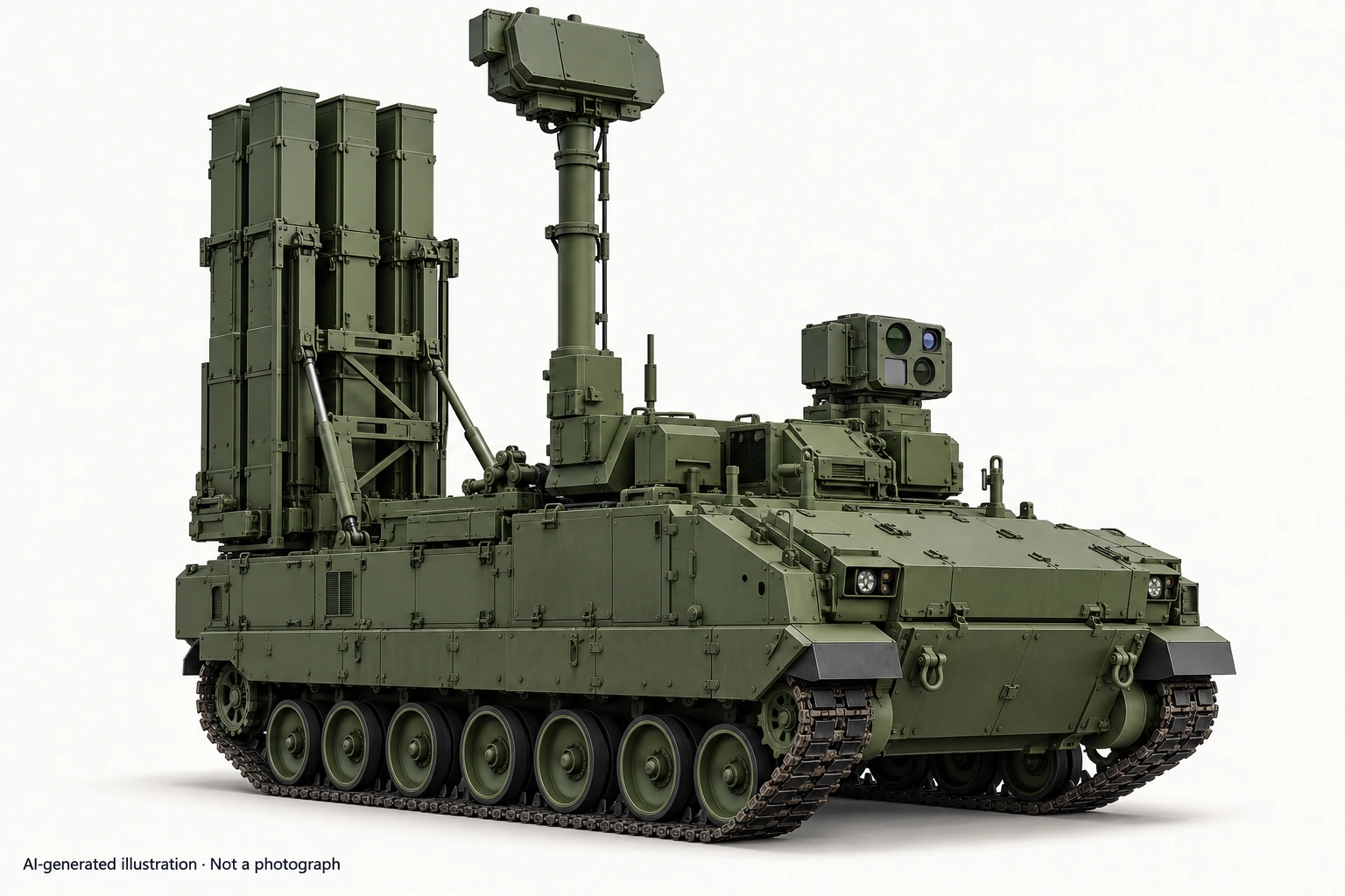 AI-generated illustration · Not a photograph — Representative exterior of Hisar (missile family)