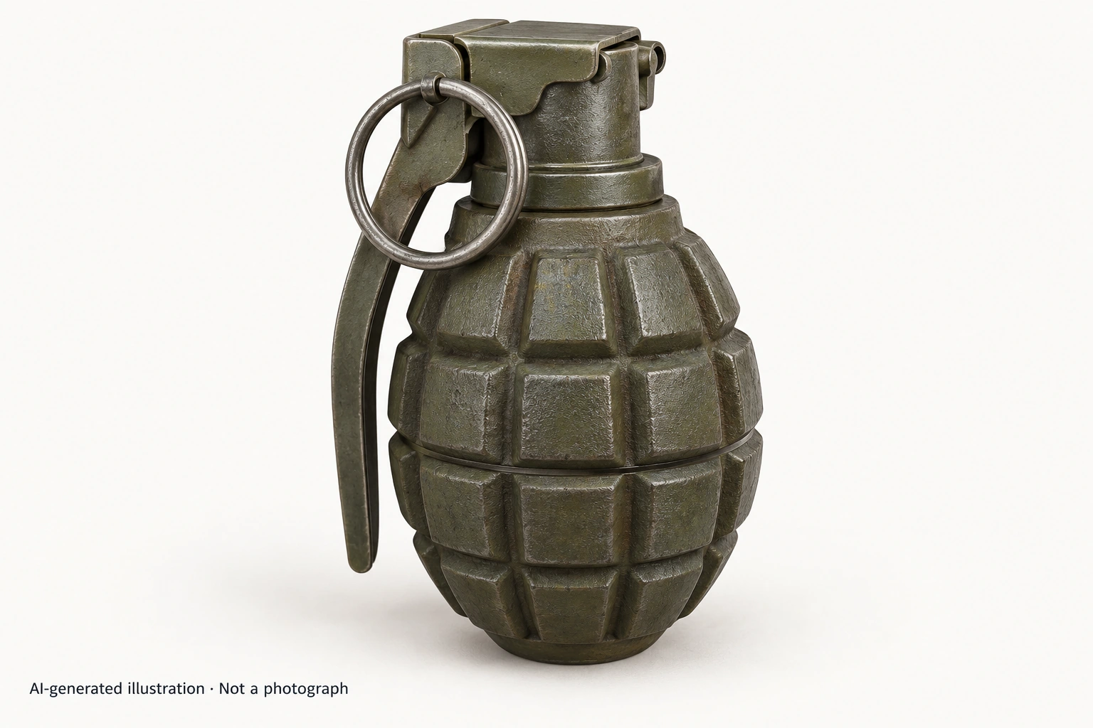 AI-generated illustration · Not a photograph — Representative exterior of LU 213 grenade