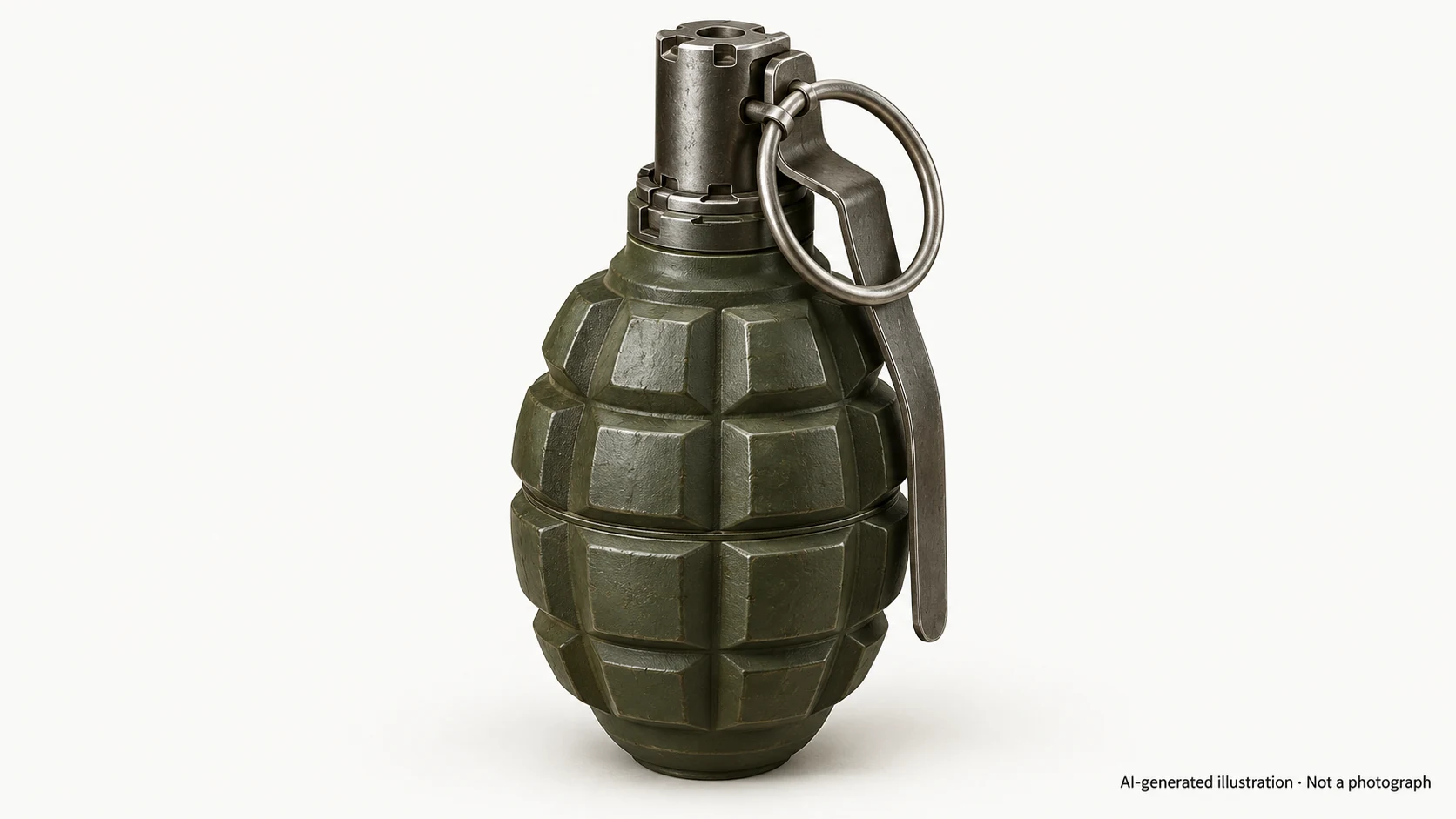 AI-generated illustration · Not a photograph — Representative exterior of RGZ-89 grenade