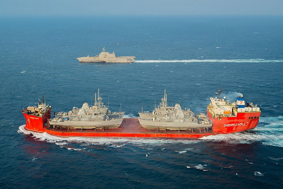 Avenger-class mine countermeasures ship — licensed reference photograph