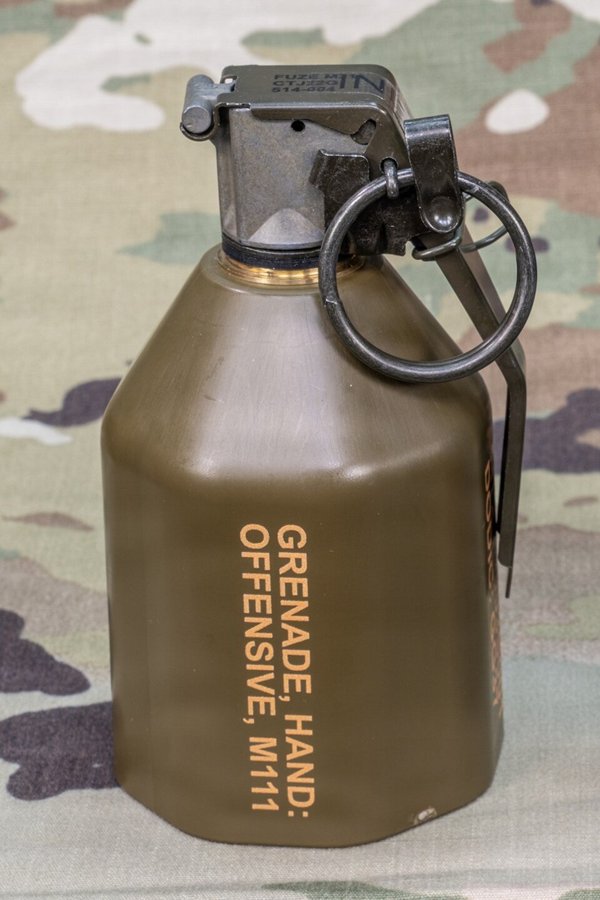 M111 offensive hand grenade — licensed reference photograph