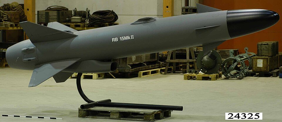 RBS 15 missile round, museum reference photograph — licensed equipment photograph