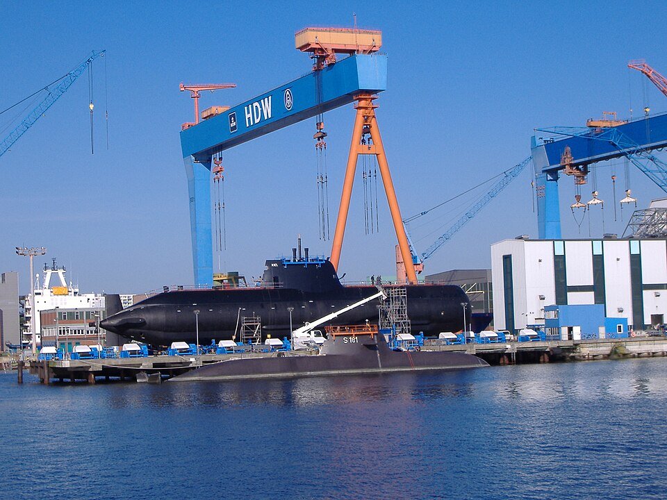 Papanikolis-class Type 214 submarine at the HDW shipyard