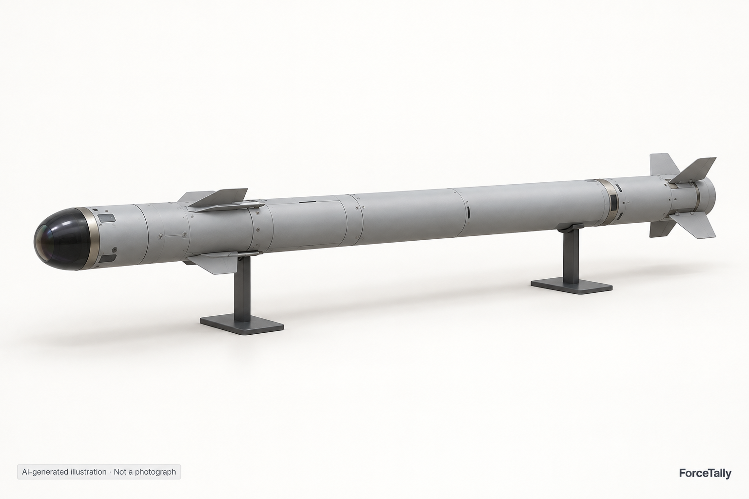 AI-generated illustration · Not a photograph: Sungur missile — AI-generated representative illustration, not a photograph